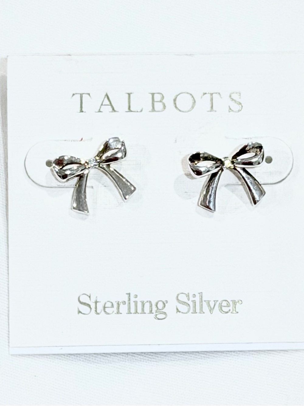 Talbots Silver Bow Stud Earrings - Sterling Silver